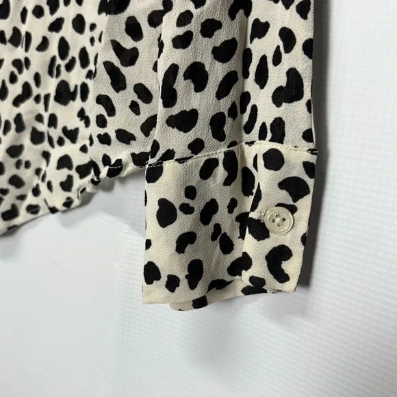 Reformation Cheetah Print Button Up Long Sleeve Shirt Women Size Small - Picture 2 of 5